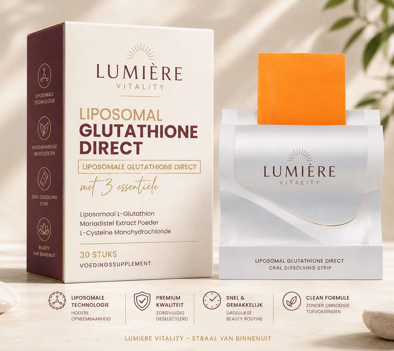 LUMIÈRE Vitality doosje met liposomaal glutathion orale strips